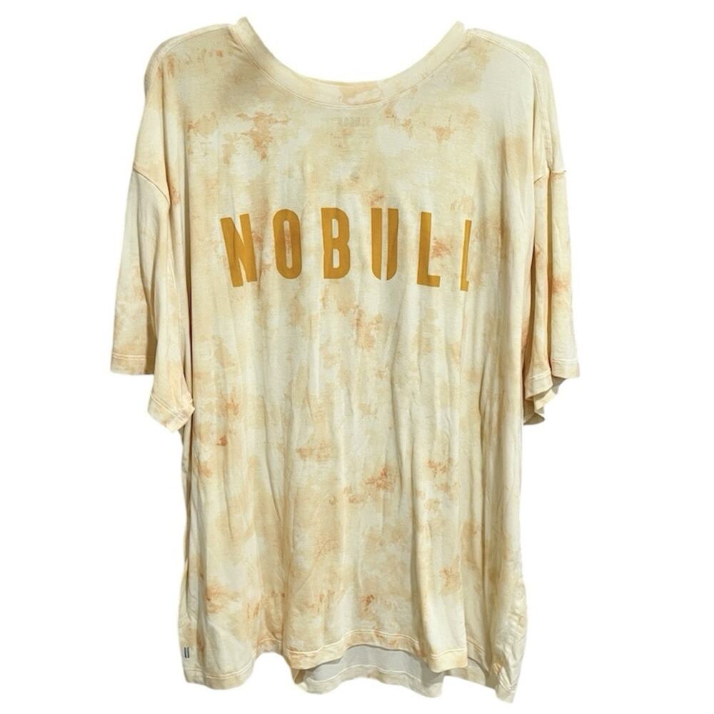 No Bull Mens Cross Fit Tee Size 3XL Yellow Tie Dye Activewear Gym Workout Fit